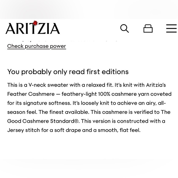 Aritzia Bare Cashmere Composition Sweater - Picture 7 of 8